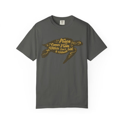 Sea Turtle Peace Comes From Within Design Graphic T-Shirt - Sinful Threads