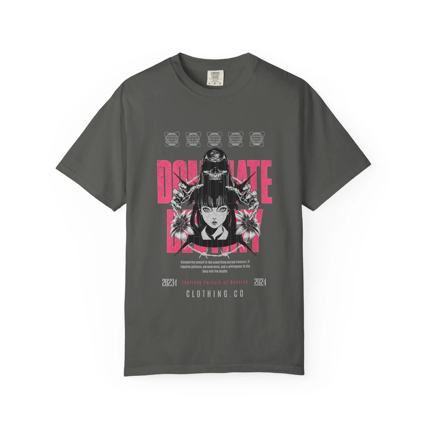 Gothic Skull Tee - Fearless Dark Anime Aesthetic Girl - Sinful Threads