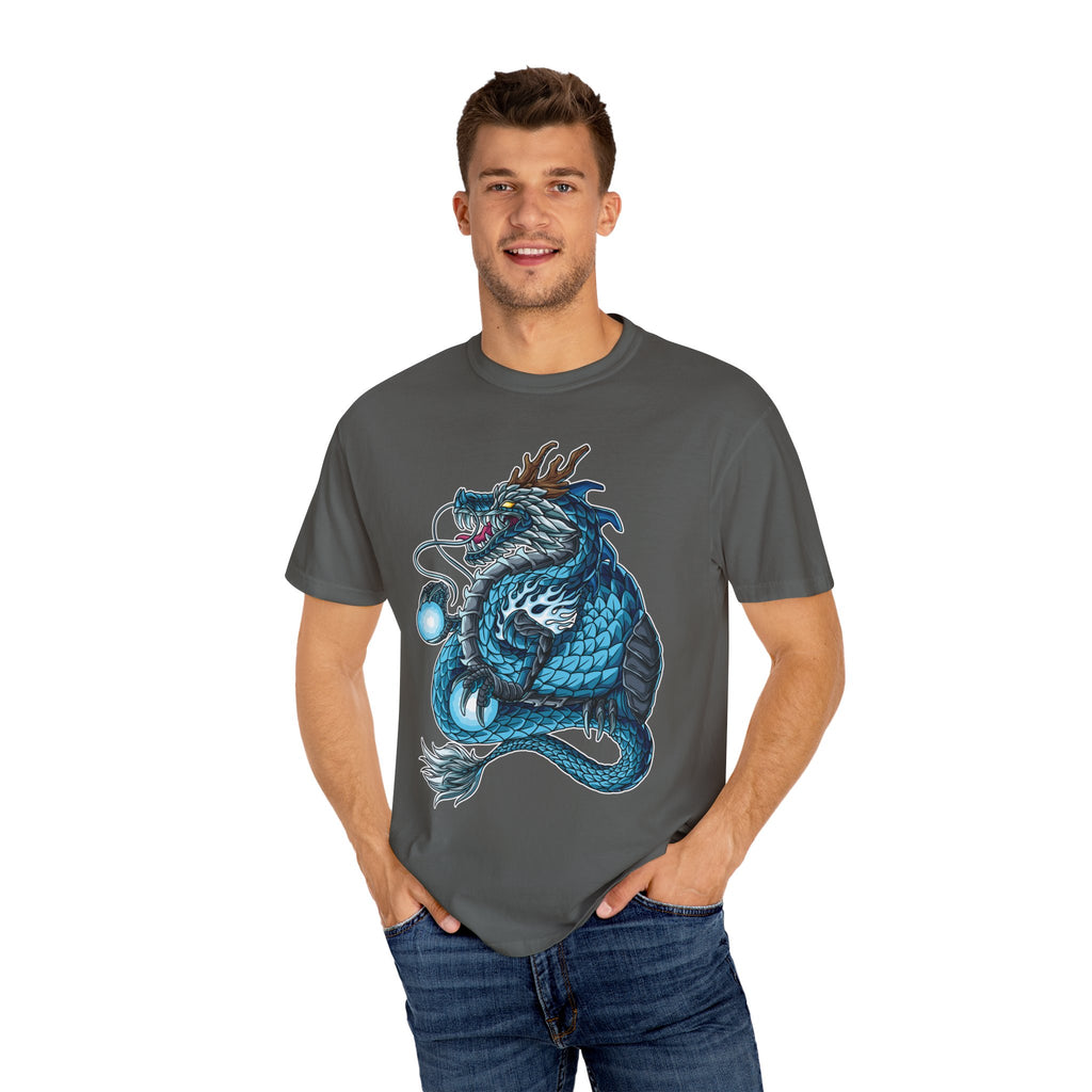 Eastern Dragon Tee - Blue Fantasy Mythical Creature Gift - Sinful Threads