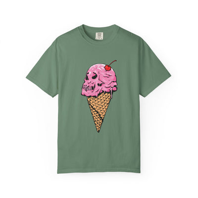 Skull Ice Cream Art With Cherry On Top Design T-Shirt - Sinful Threads