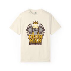 Iron Man Fitness Center Logo Graphic Design Image T-Shirt