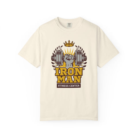 Iron Man Fitness Center Logo Graphic Design Image T-Shirt