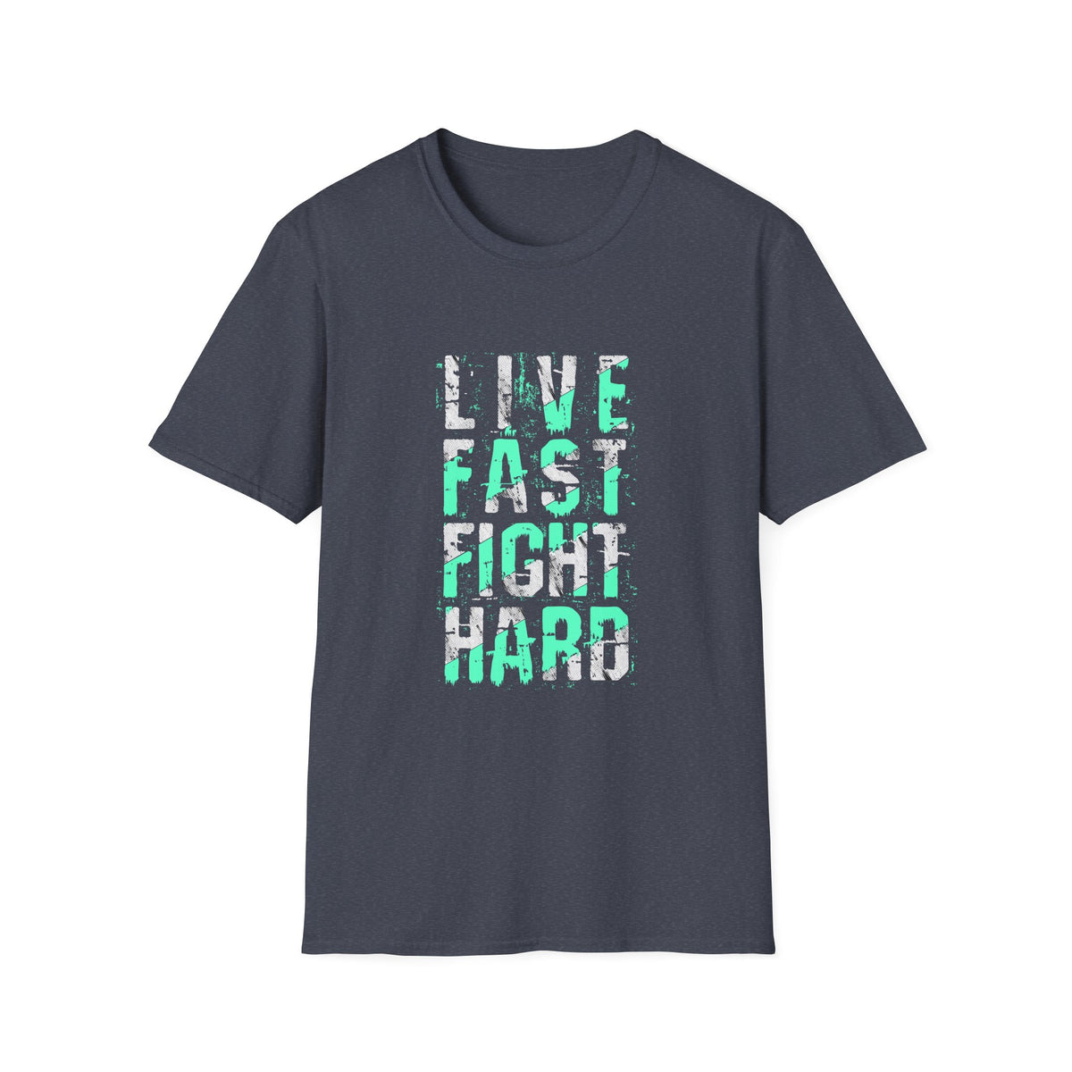 Live Fast Fight Hard Motivational Sports Tee - Action Mindset