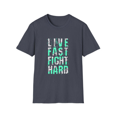 Live Fast Fight Hard Motivational Sports Tee - Action Mindset - Sinful Threads