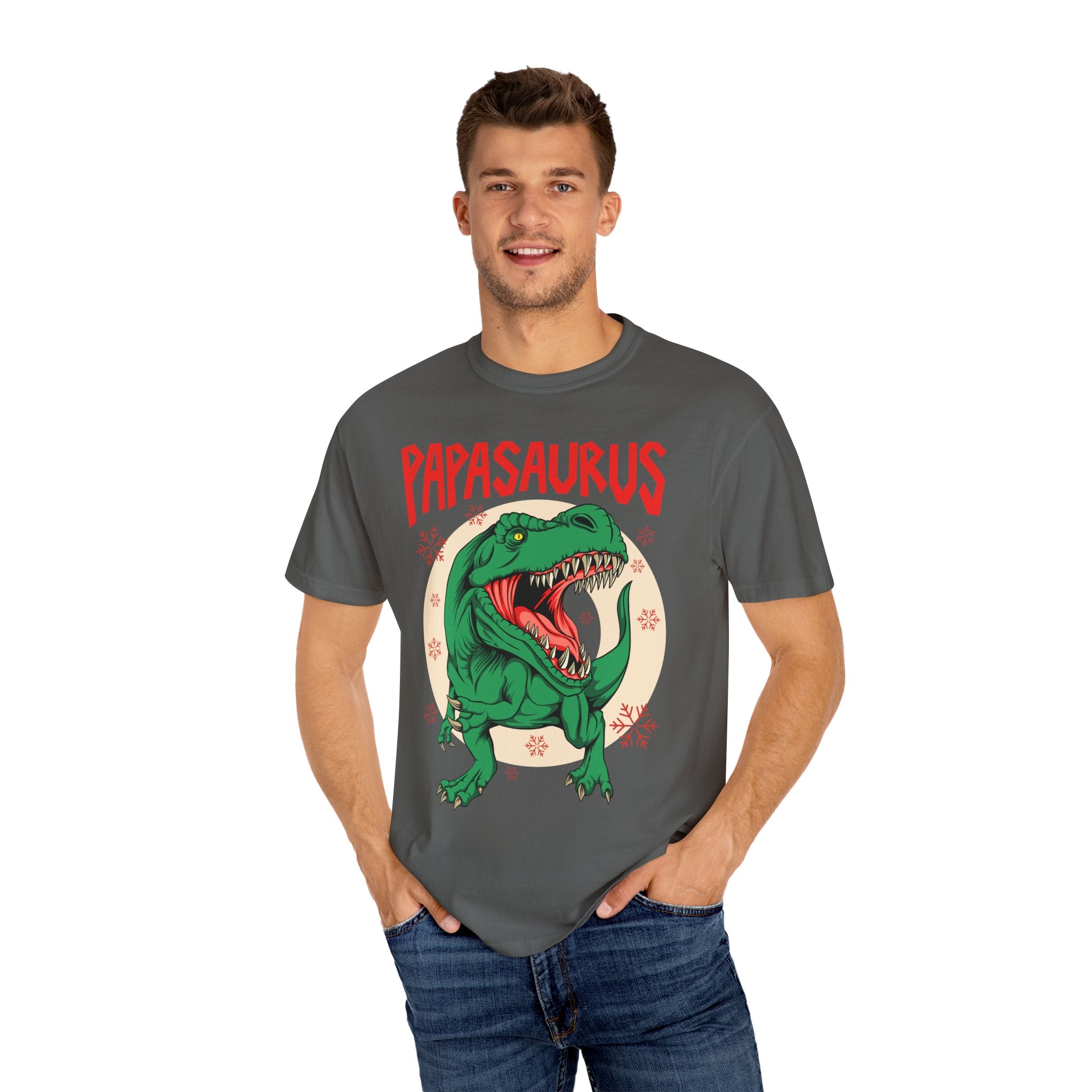 Christmas Papasaurus Shirt - Festive T-Rex Tee Holiday Gift - Sinful Threads