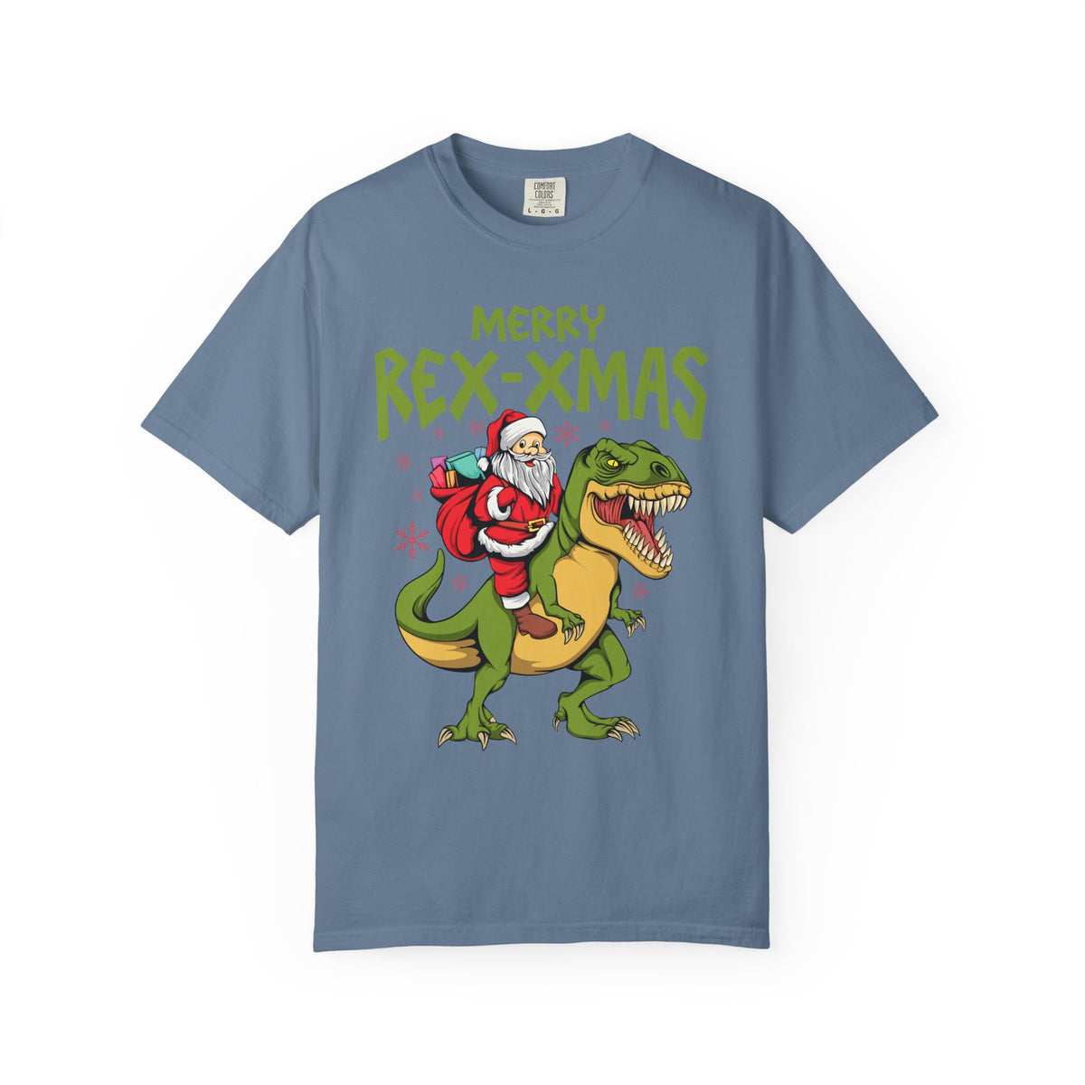 Merry Rex Xmas Tee - Funny Santa Dinosaur Gift
