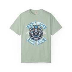 Dragon Art Tee - Blue-Eyed Three-Headed Fantasy Gift