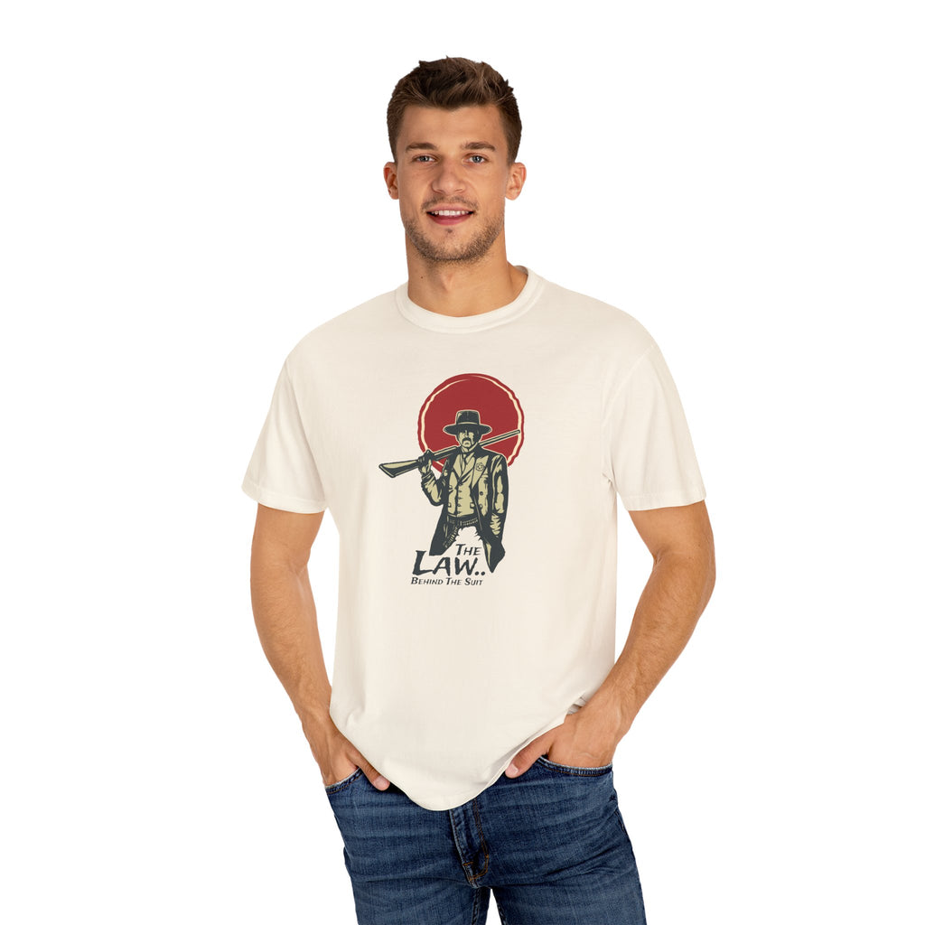 Sheriff Graphic Tee Law Behind Suit - Western Unisex - Sinful Threads