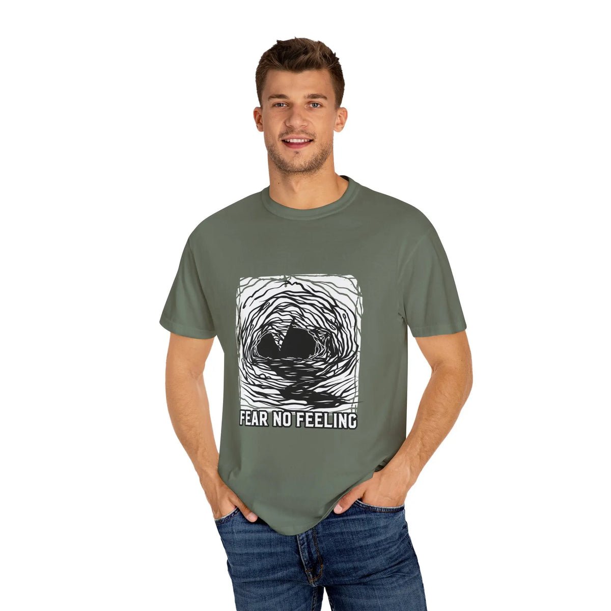 Fear No Feeling Artistic Design Graphic T-Shirt - Sinful Threads