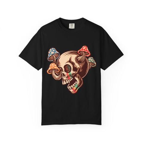 Skull Mushroom Tee - Trippy Psychedelic Graphic Gift