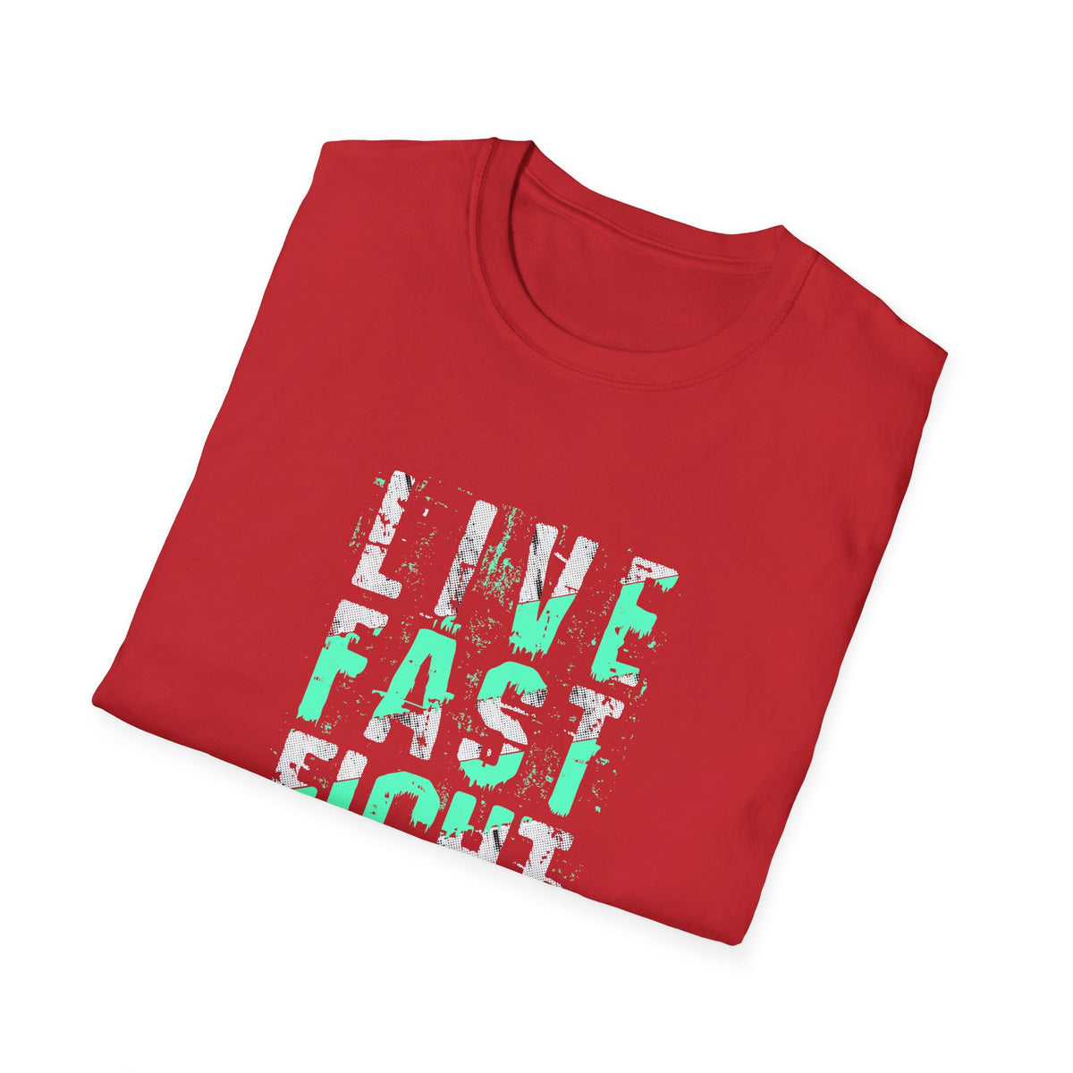 Live Fast Fight Hard Motivational Sports Tee - Action Mindset