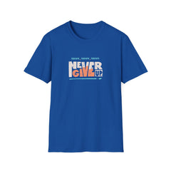 Never Give Up Groovy Tee - Retro Motivational Graphic Tee