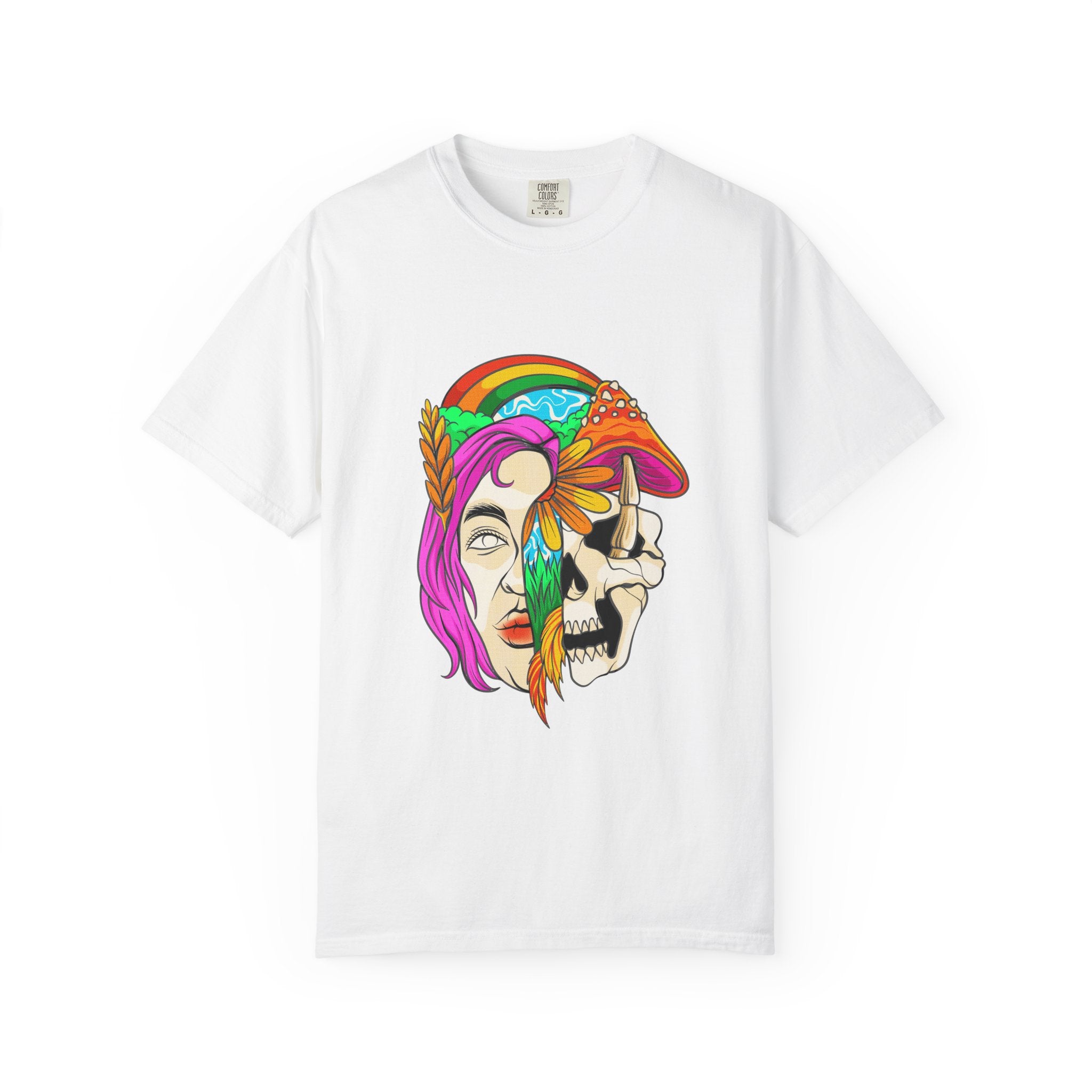 Psychedelic Skull Tee - Colorful Trippy Clothing for Women - Sinful Threads