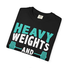 Heavy Weights Protein Shakes Gym Workout T-Shirt for Lifters