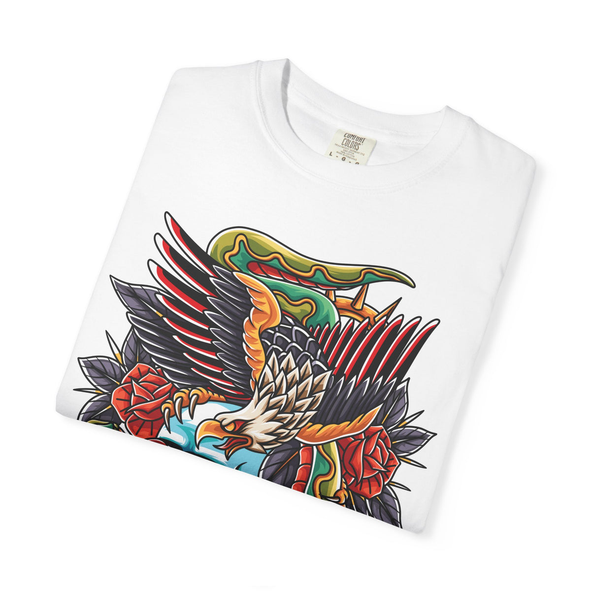 Biker Tattoo Shirt - Skull Eagle Snake Tee - Outlaw Apparel