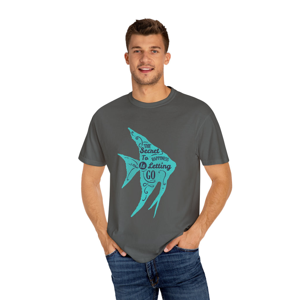 The Secret To Happiness Is Letting Go Fish Art T-Shirt - Sinful Threads