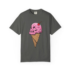 Skull Ice Cream Art With Cherry On Top Design T-Shirt