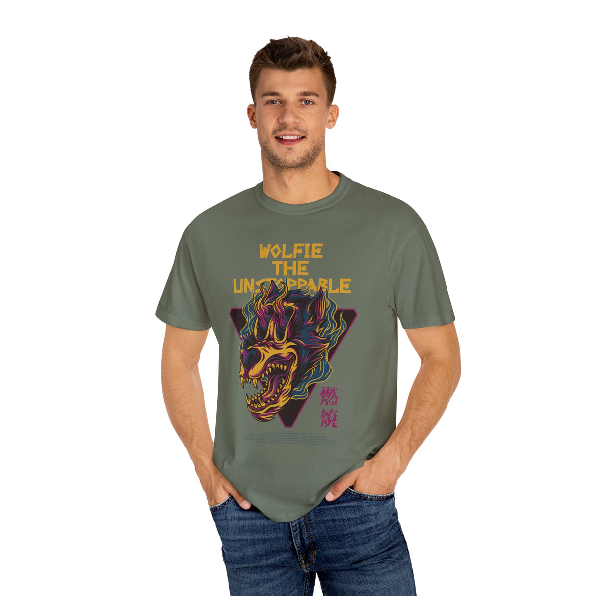 Fierce Wolfie The Unstoppable Graphic Design T-Shirt