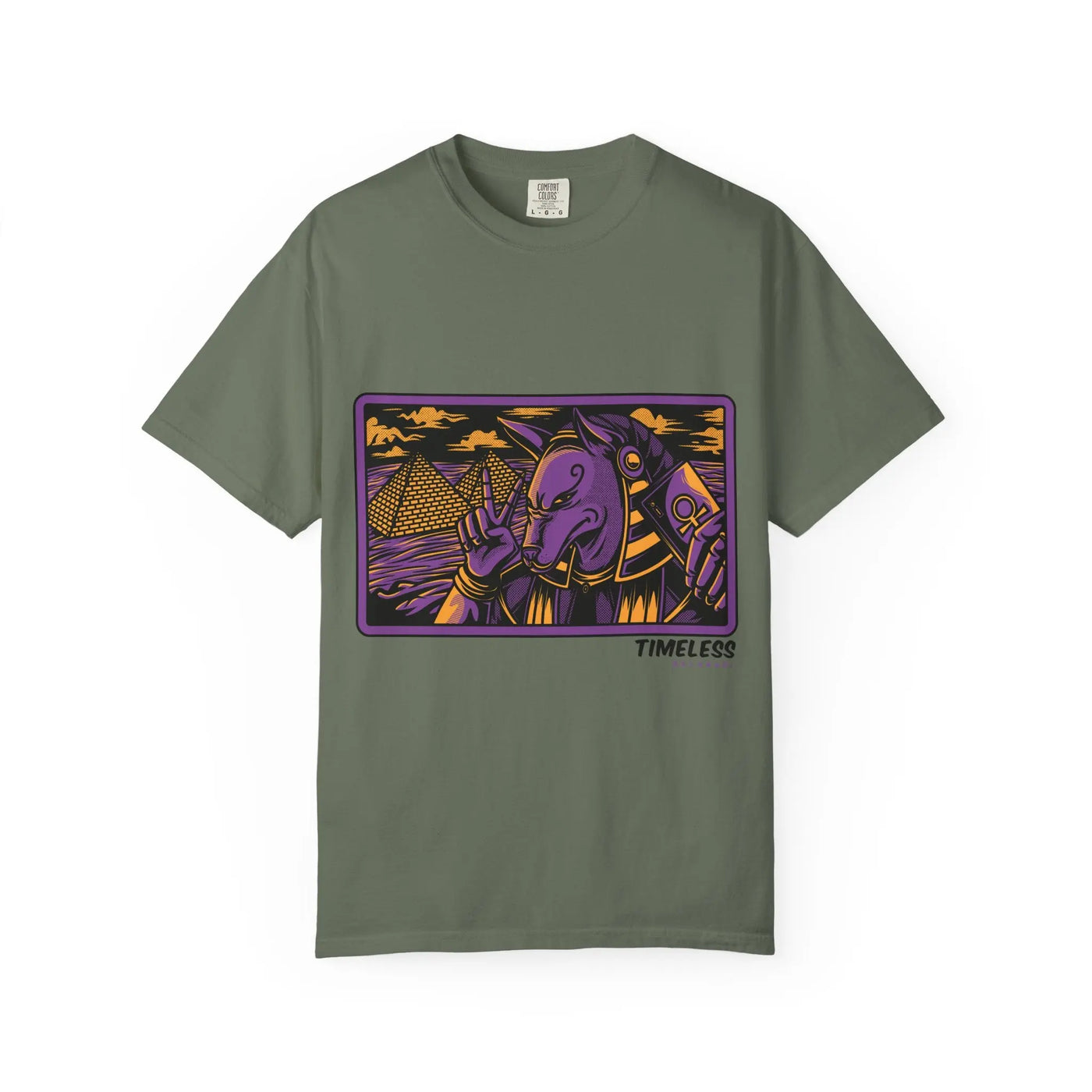 Anubis With Egyptian Pyramids and Timeless Graphic T-Shirt - Sinful Threads