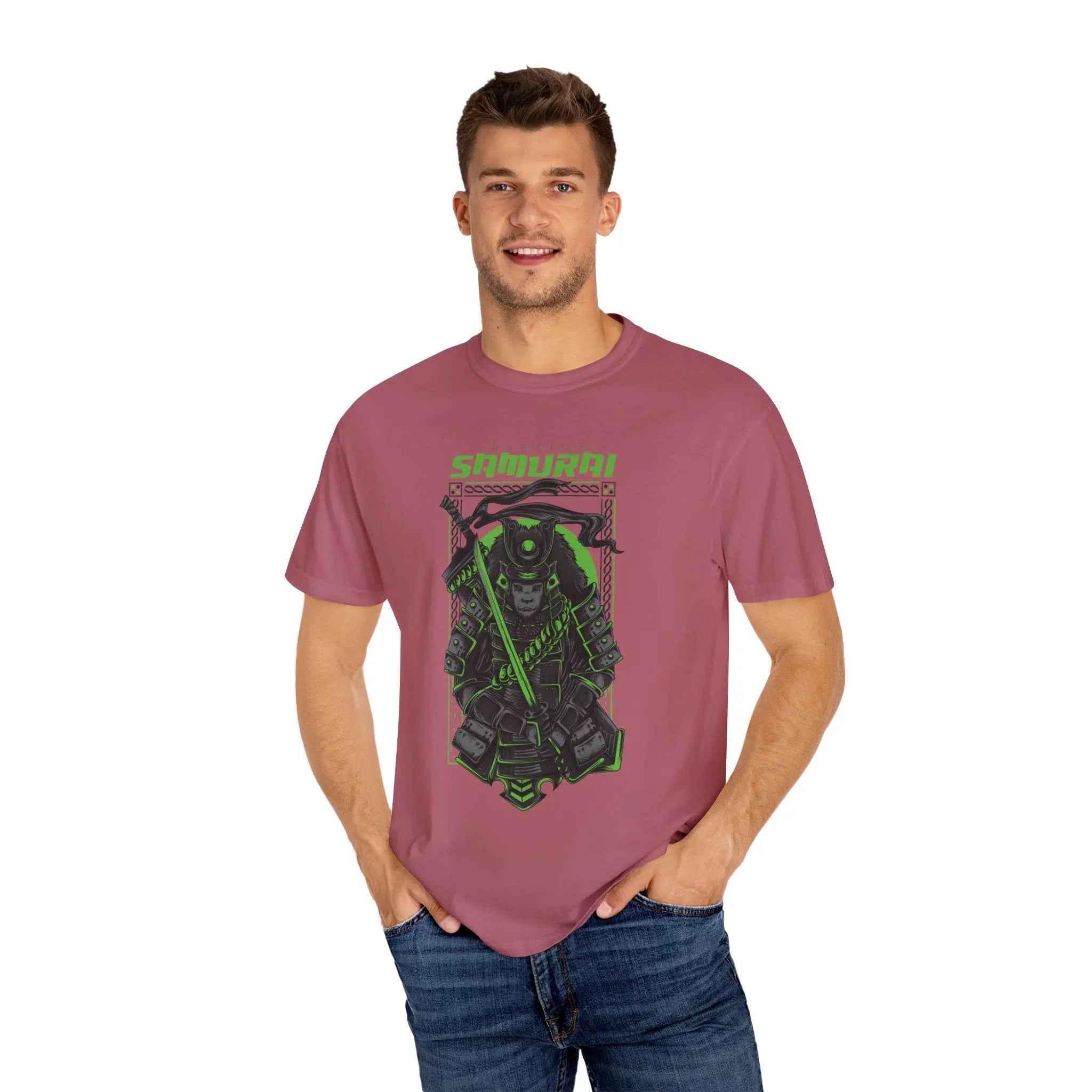 Fierce Warrior Samurai Graphic Unisex Relaxed Fit T-Shirt - Sinful Threads