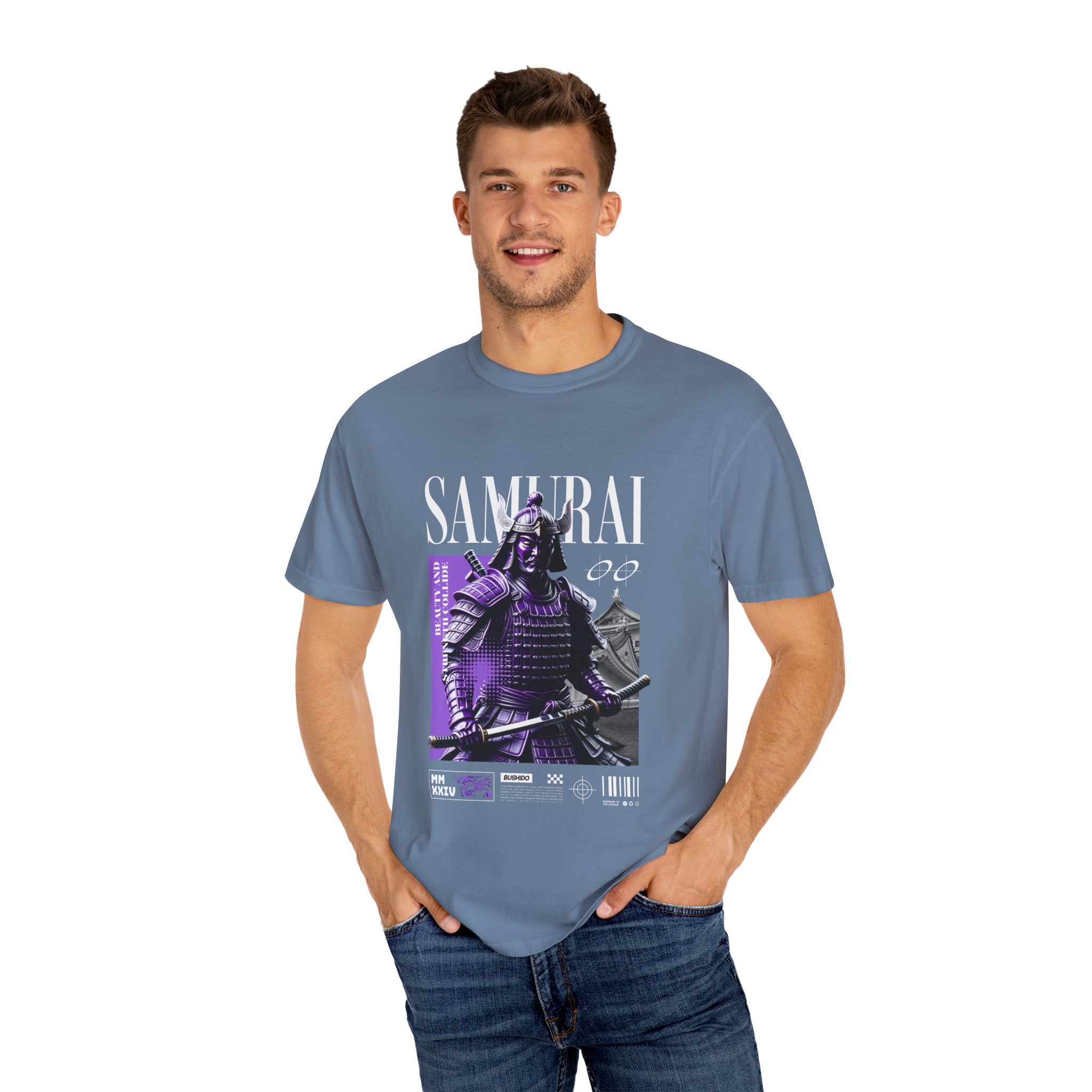 Samurai Warrior Tee - Purple Bushido Graphic - Perfect Gift - Sinful Threads