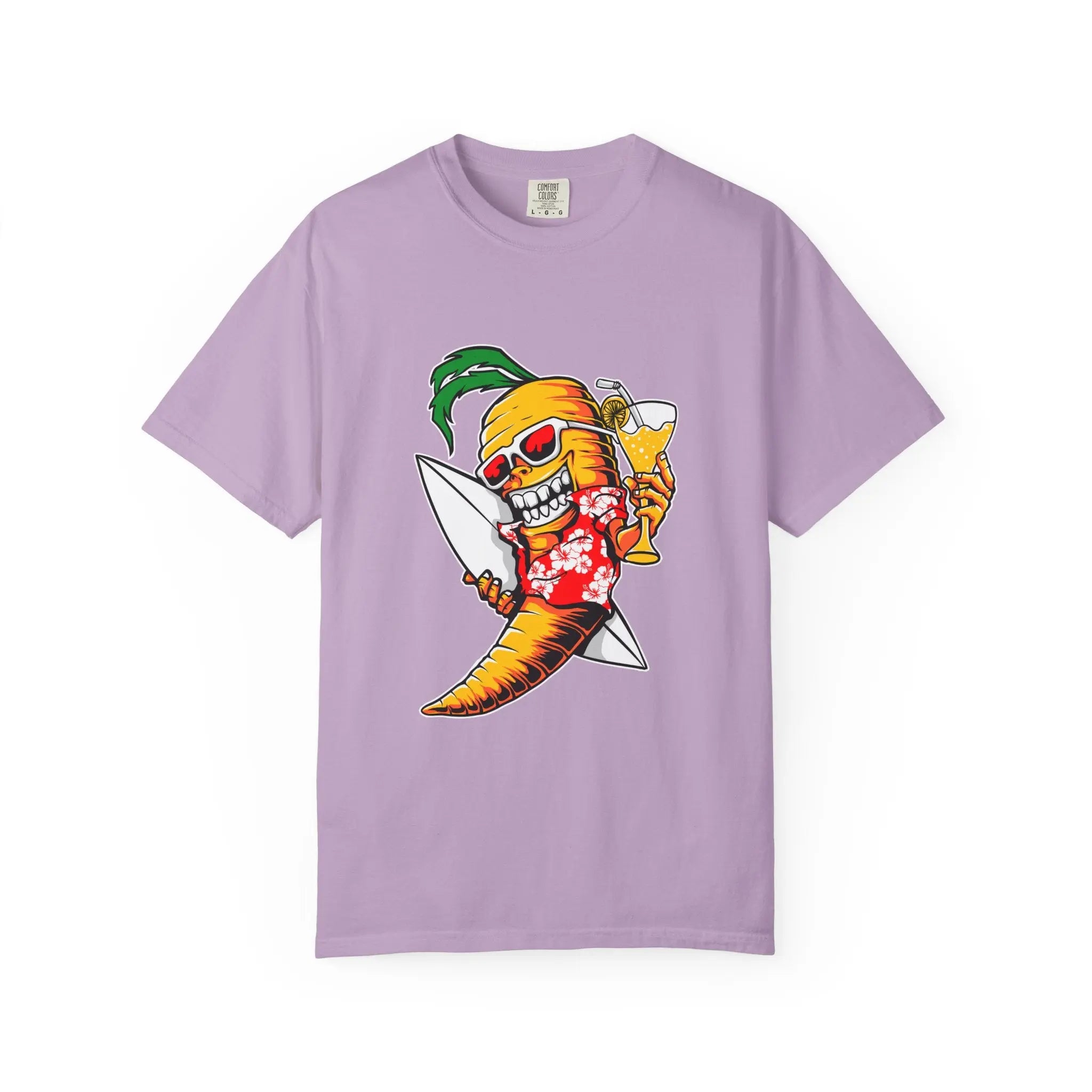 Surfing Carrot With a Drink Graphic Awesome T-Shirt - Sinful Threads