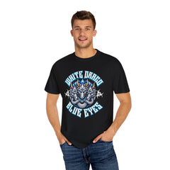 Dragon Art Tee - Blue-Eyed Three-Headed Fantasy Gift