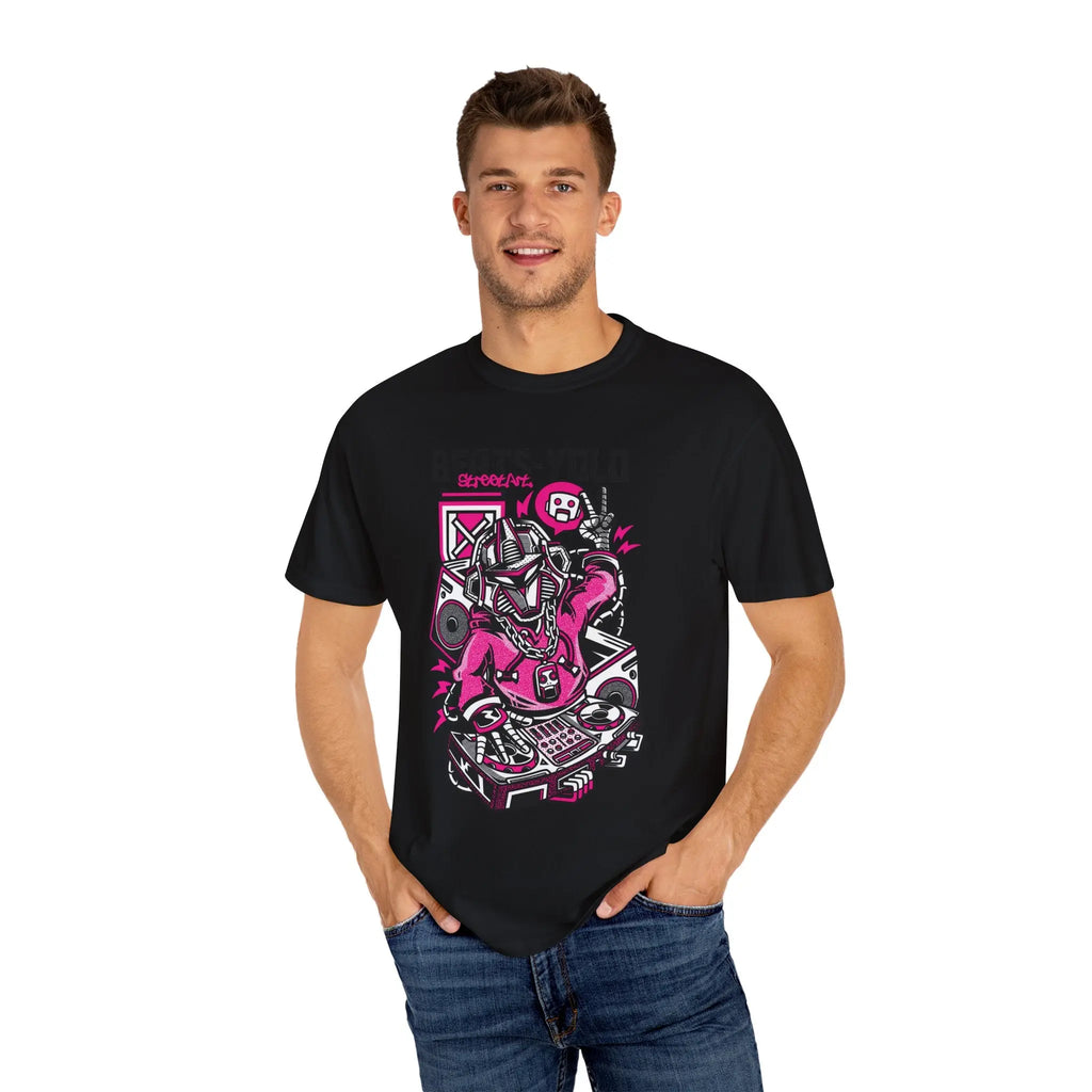 Beats YOLO DJ Robot On The Decks Music Art T-Shirt - Sinful Threads