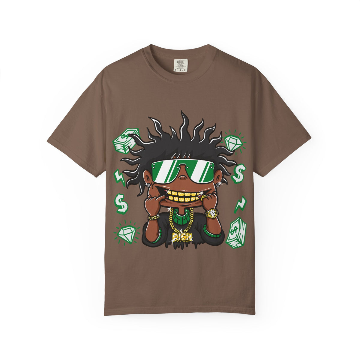 Gold Grill Tee – Hip Hop Cartoon Shirt for Street Culture