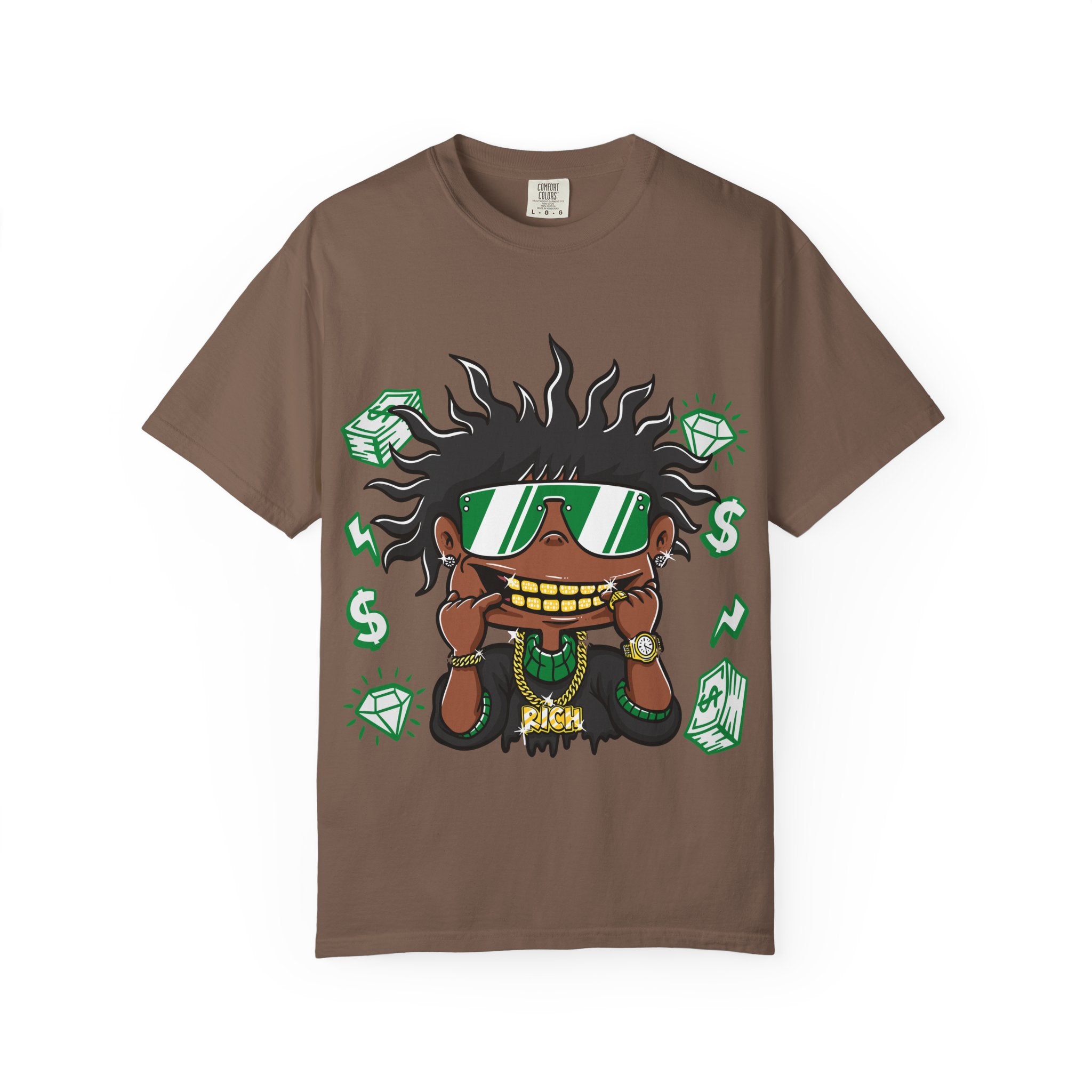 Gold Grill Tee – Hip Hop Cartoon Shirt for Street Culture - Sinful Threads