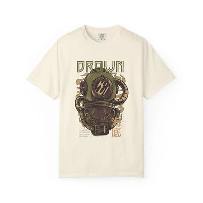 Drown Deep Sea Diver With Quote Graphic Cool Design T-Shirt - Sinful Threads