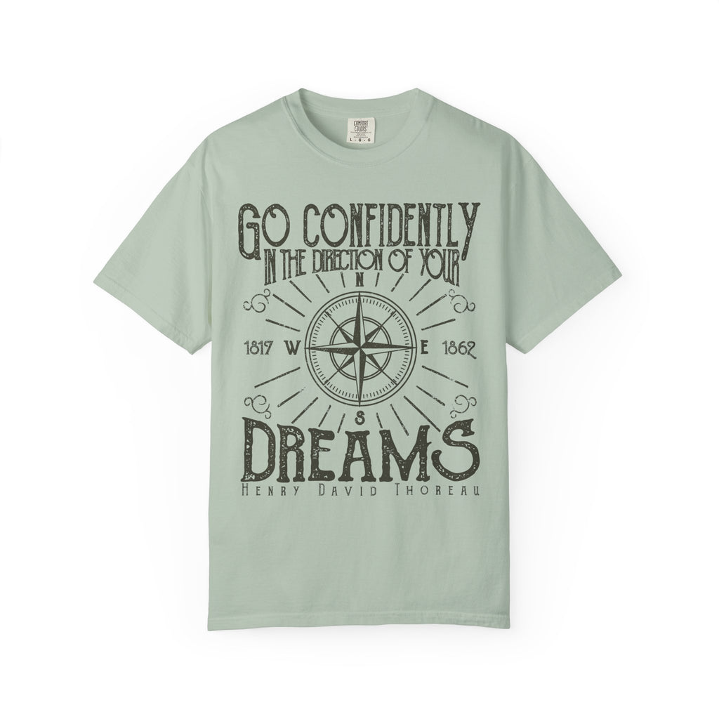 Go Confidently Dreams Henry David Thoreau Design T-Shirt - Sinful Threads
