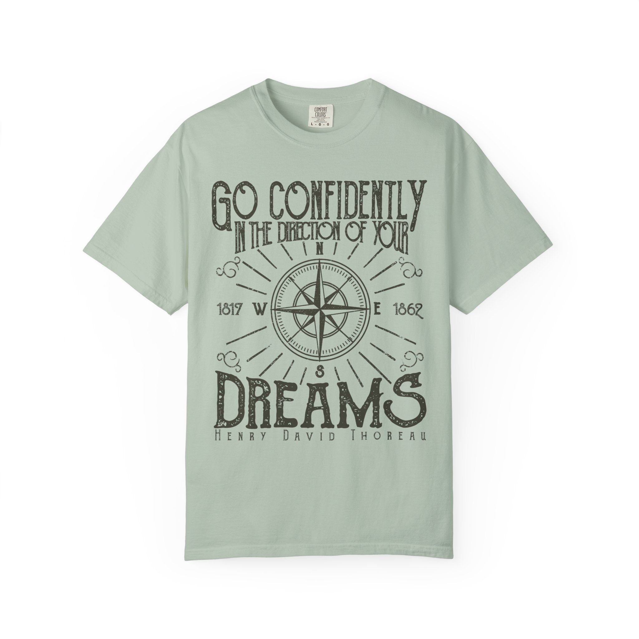 Go Confidently Dreams Henry David Thoreau Design T-Shirt - Sinful Threads
