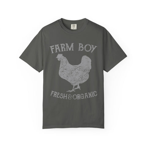 Farm Boy Fresh and Organic Graphic Print Rooster T-Shirt - Sinful Threads