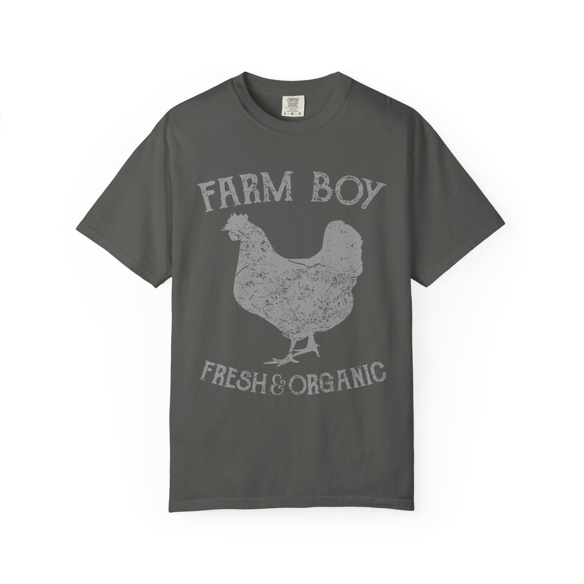 Farm Boy Fresh and Organic Graphic Print Rooster T-Shirt - Sinful Threads