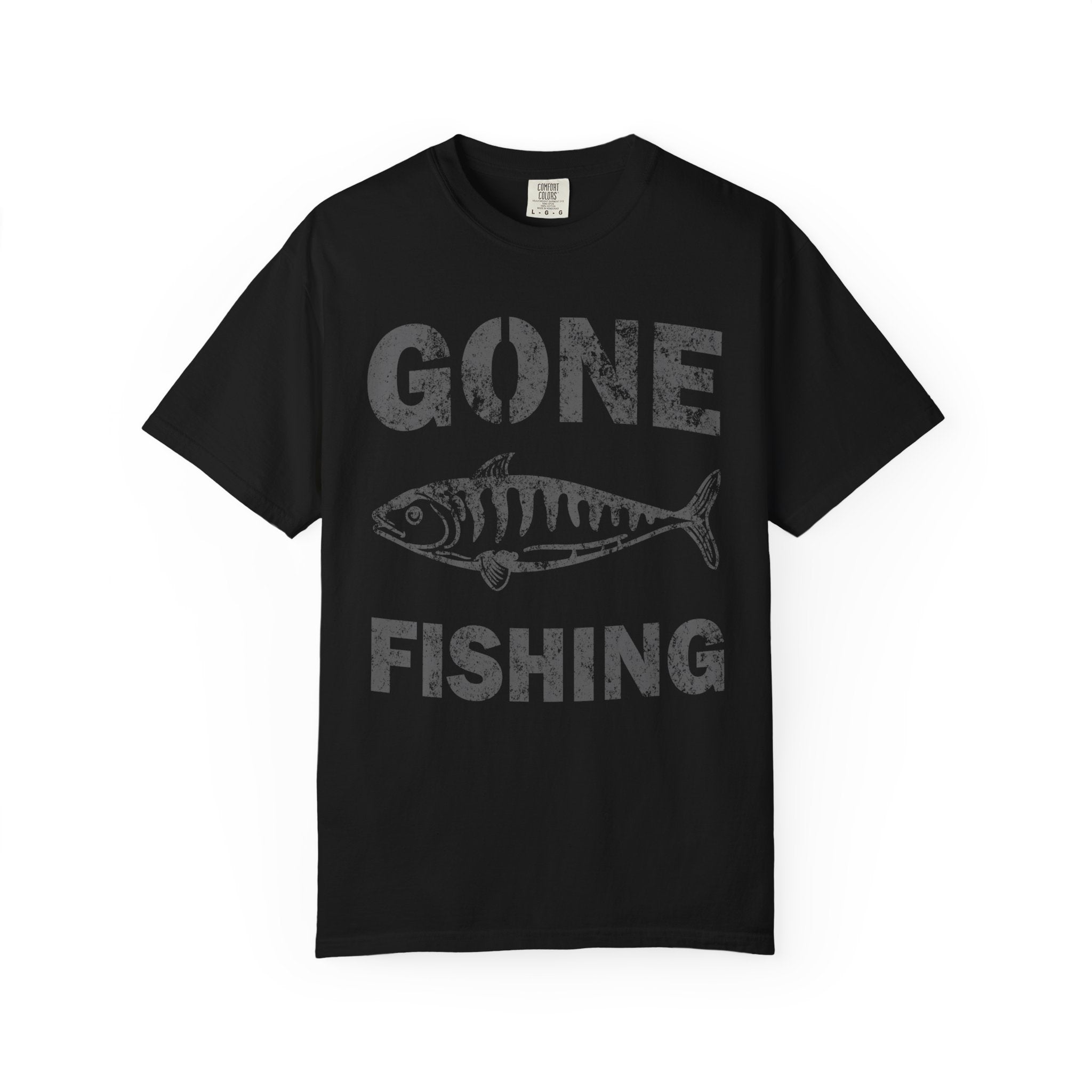 Gone Fishing Design Featuring Fish Graphic Grunge Style T-Shirt - Sinful Threads