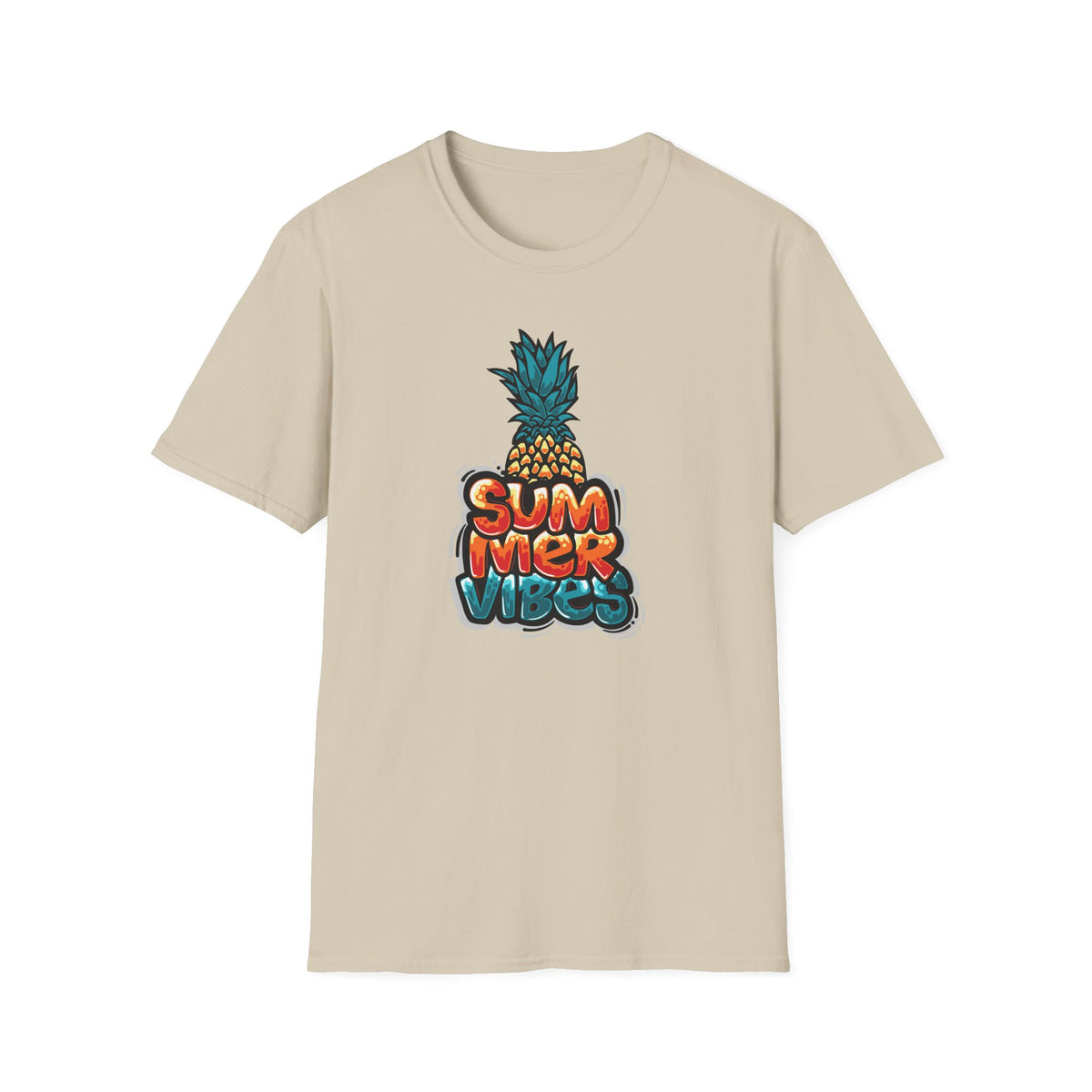 Bold Pineapple Print Tee - Summer Vibes Tropical Graphic