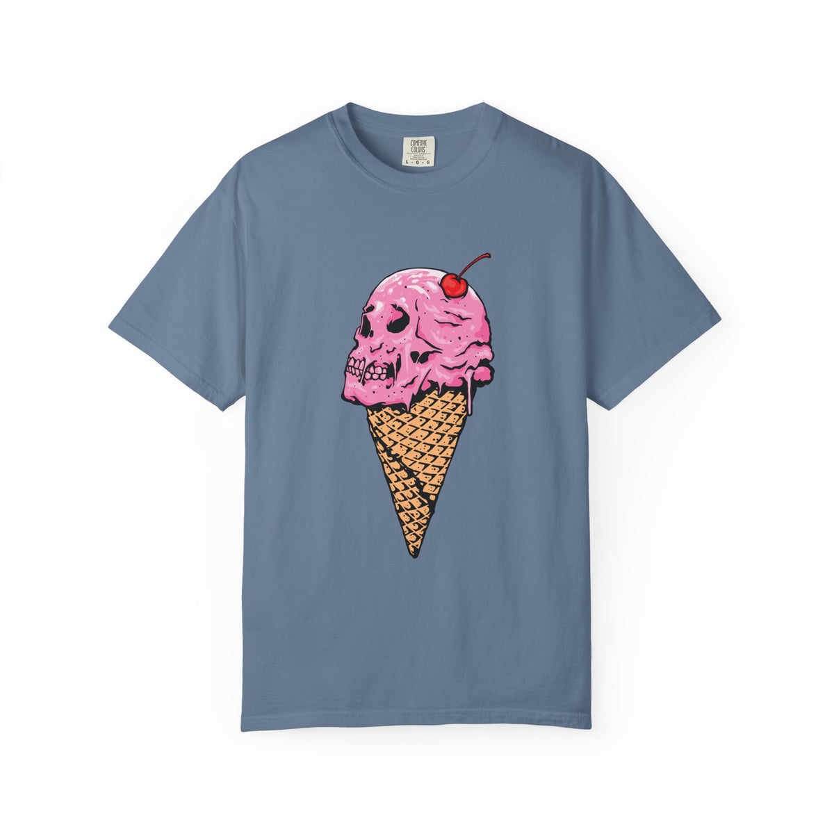 Skull Ice Cream Art With Cherry On Top Design T-Shirt