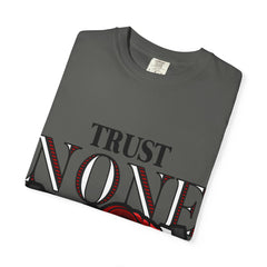 Trust None Tee – Snake Handshake Dark Streetwear