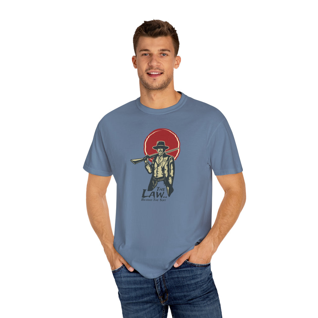 Sheriff Graphic Tee Law Behind Suit - Western Unisex - Sinful Threads