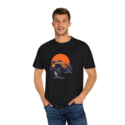 Adventurous Off Road Car Sunset Graphic Design T-Shirt - Sinful Threads