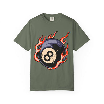 Billiards Player Shirt - Flaming Eight Ball - Pool Player Gift - Sinful Threads