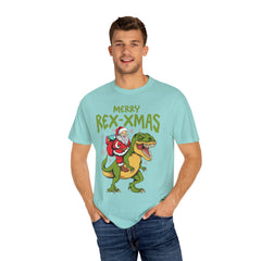 Merry Rex Xmas Tee - Funny Santa Dinosaur Gift