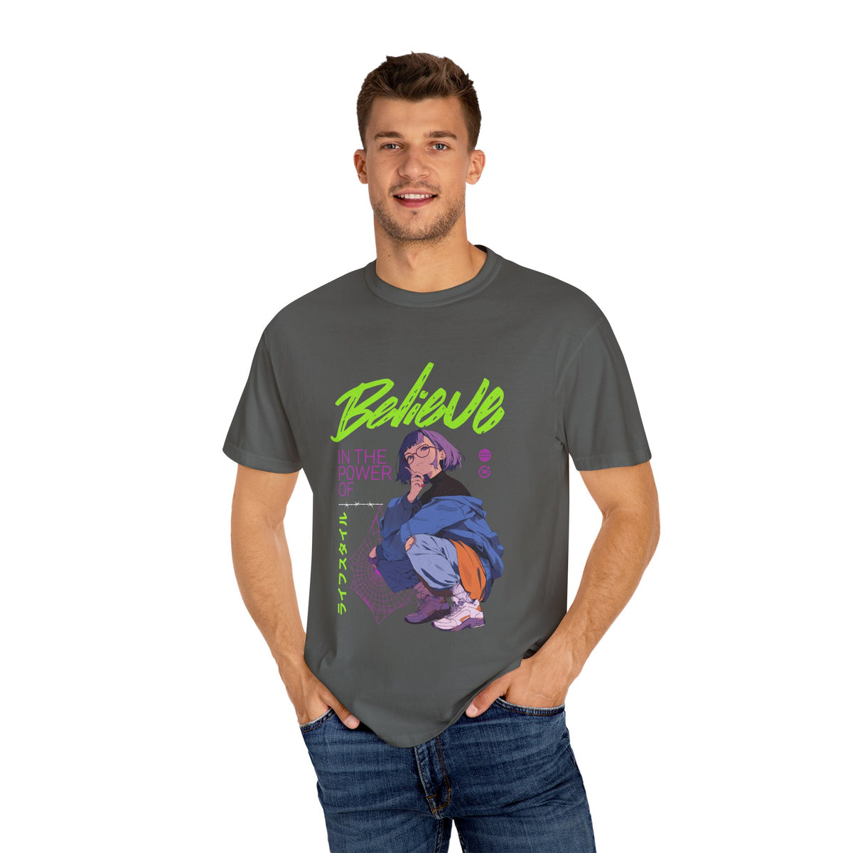 Kawaii Anime Tee - Believe Y2K Girl Design - Cute Gift