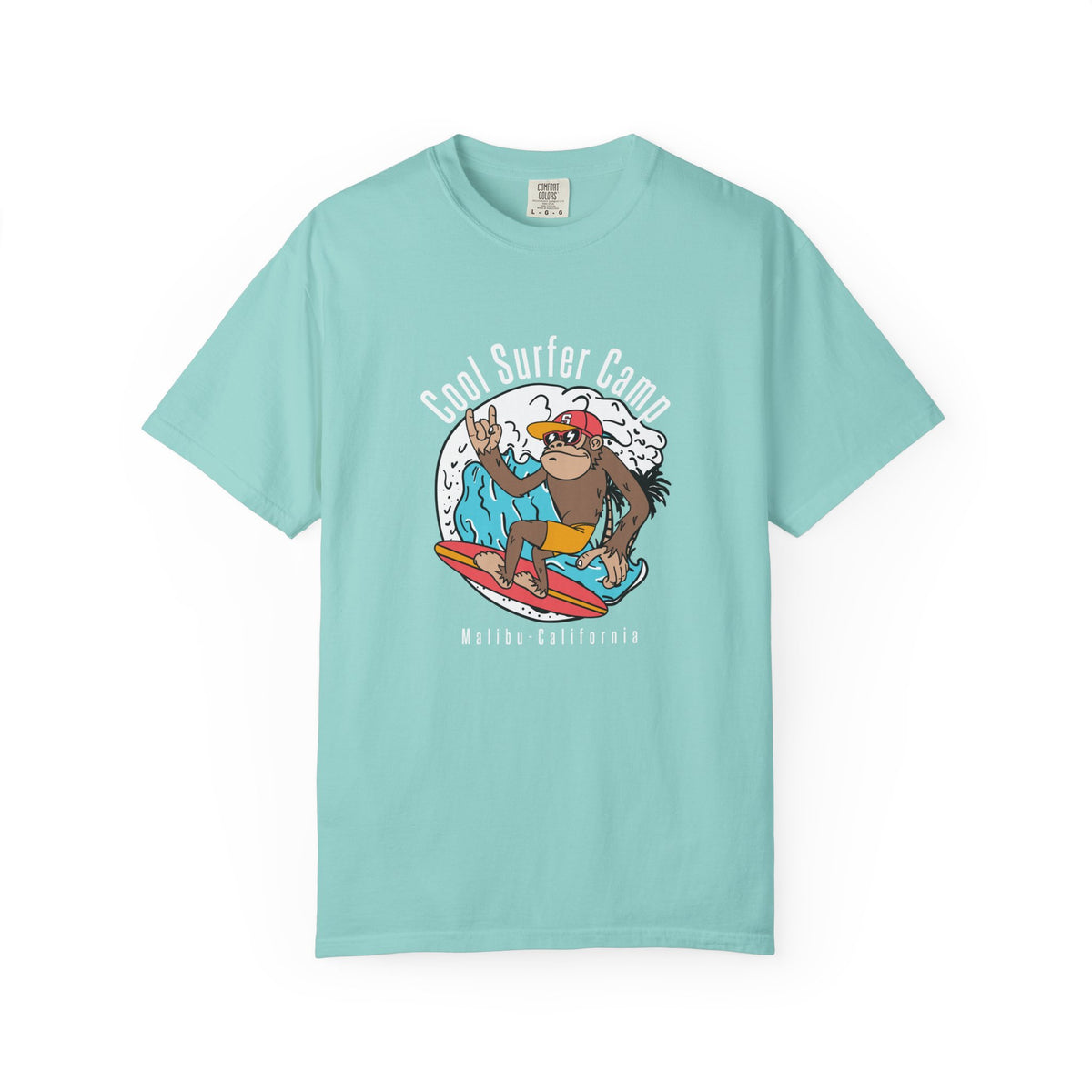 Malibu California Cool Surfing Monkey Graphic Casual Wear T-Shirt