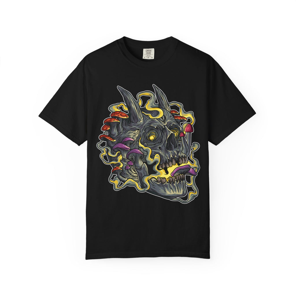 Gothic Mushroom Tee - Horned Skull Deathcore Shirt Gift - Sinful Threads
