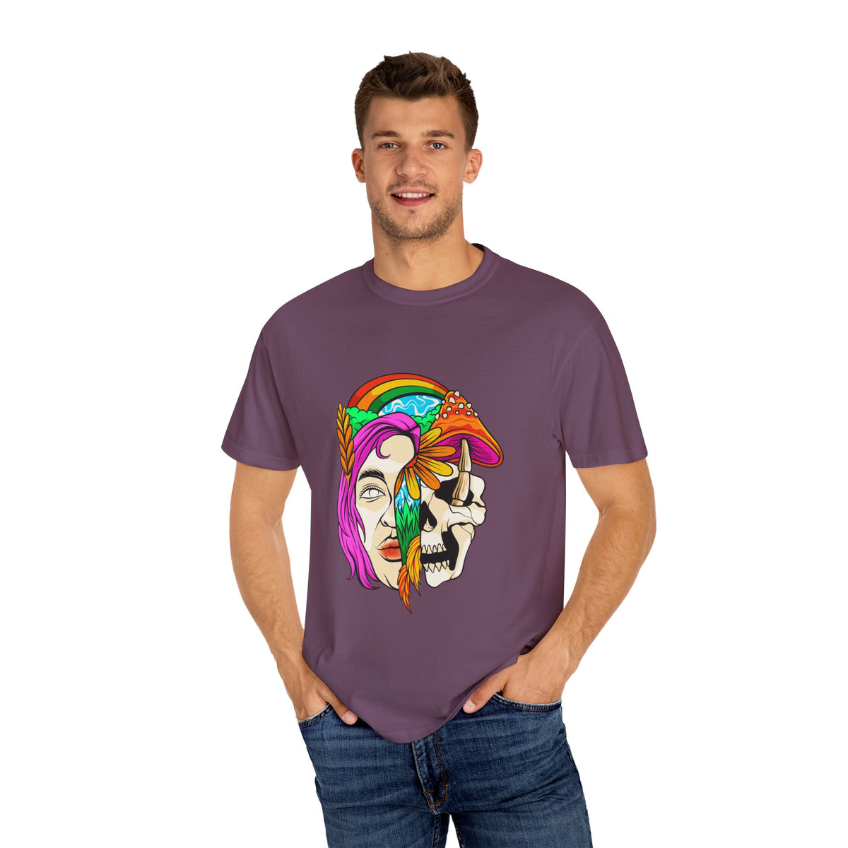 Psychedelic Skull Tee - Colorful Trippy Clothing for Women