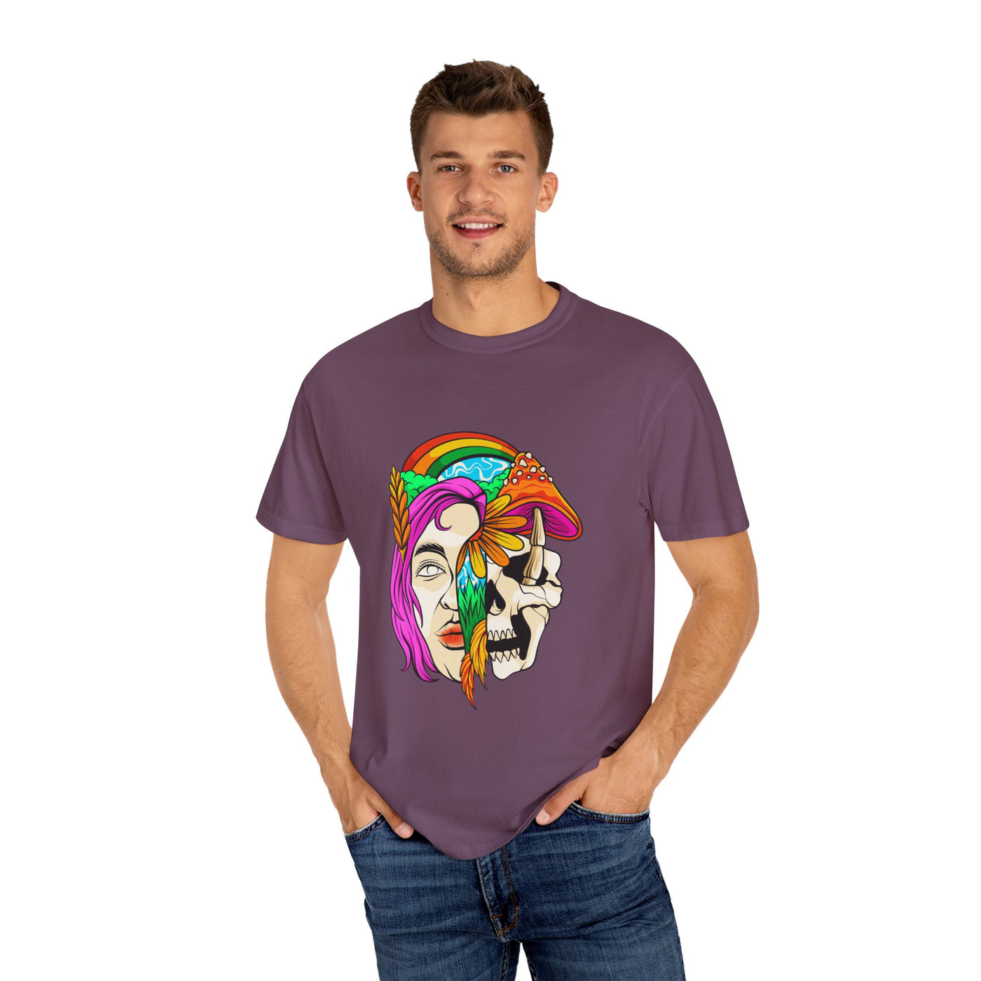 Psychedelic Skull Tee - Colorful Trippy Clothing for Women - Sinful Threads