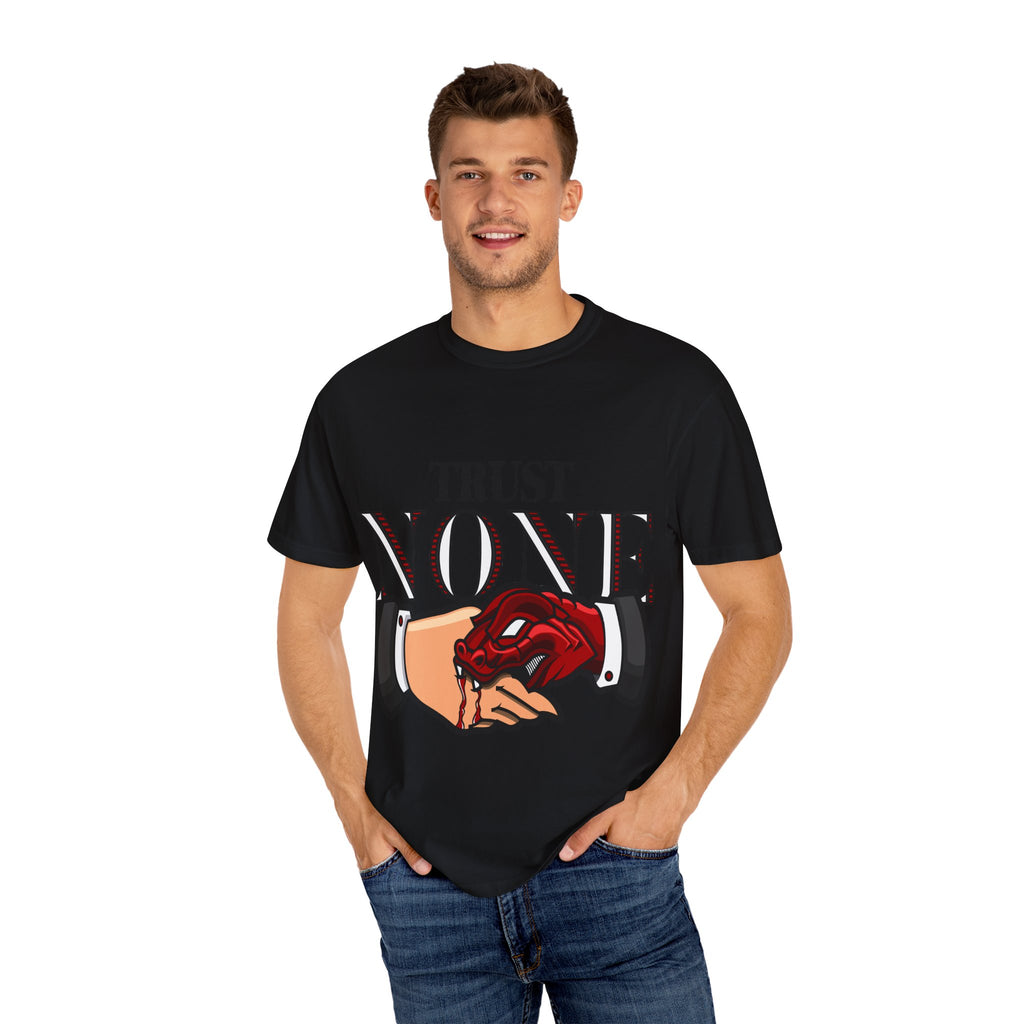 Trust None Tee – Snake Handshake Dark Streetwear - Sinful Threads
