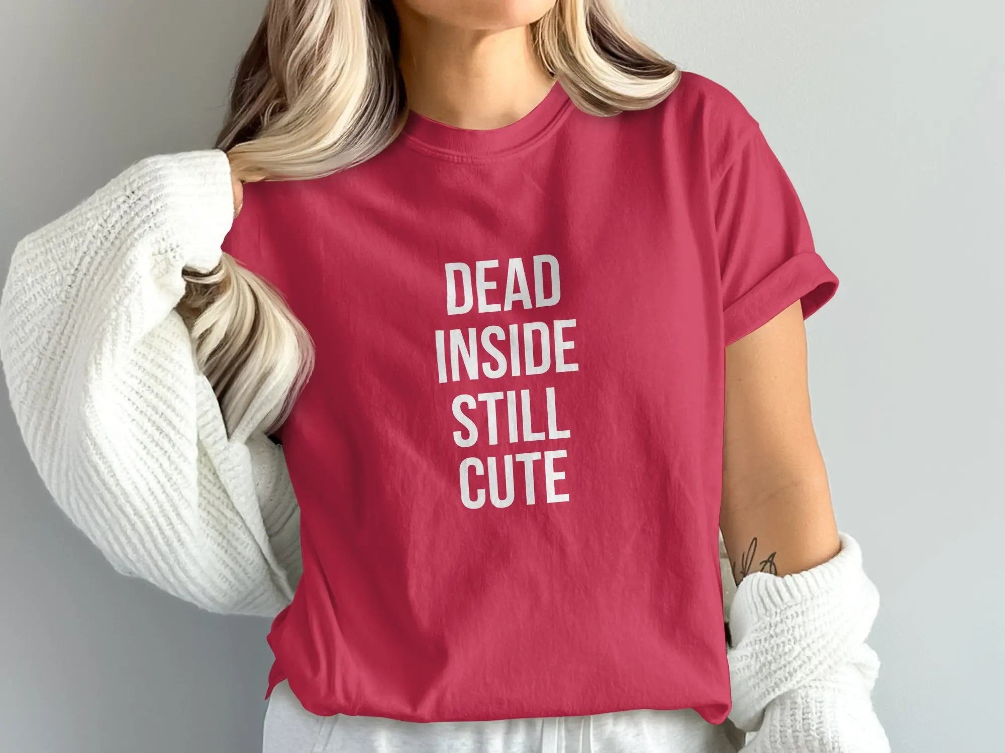 Dead Inside Still Cute Statement T-shirt product type